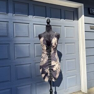 Women's Island Design Body‎ Con Zip Up Stretchy Dress Size Medium!